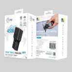 NINE USB WALL CHARGER BLACK POCKET TRAVEL TWO PORT PD 45W Gan WORLD WIDE TRAVEL CHARGER - Image 2