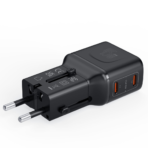 NINE USB WALL CHARGER BLACK POCKET TRAVEL TWO PORT PD 45W Gan WORLD WIDE TRAVEL CHARGER - Image 7