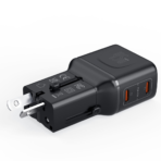NINE USB WALL CHARGER BLACK POCKET TRAVEL TWO PORT PD 45W Gan WORLD WIDE TRAVEL CHARGER - Image 8