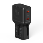 NINE USB WALL CHARGER BLACK POCKET TRAVEL TWO PORT PD 45W Gan WORLD WIDE TRAVEL CHARGER - Image 11