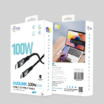 NINE CABLE DUOLINK 100W TYPE C TO TYPE C (2METERS) - Image 2