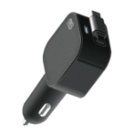 NINE CAR CHARGER RAPID POWER 100W TWO PORT ( 2 PD ) RETRACTABLE 100W